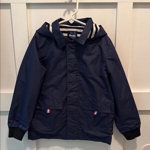 Kids Hiheart Navy Blue full zip up Velcro rain Jacket size 6/7